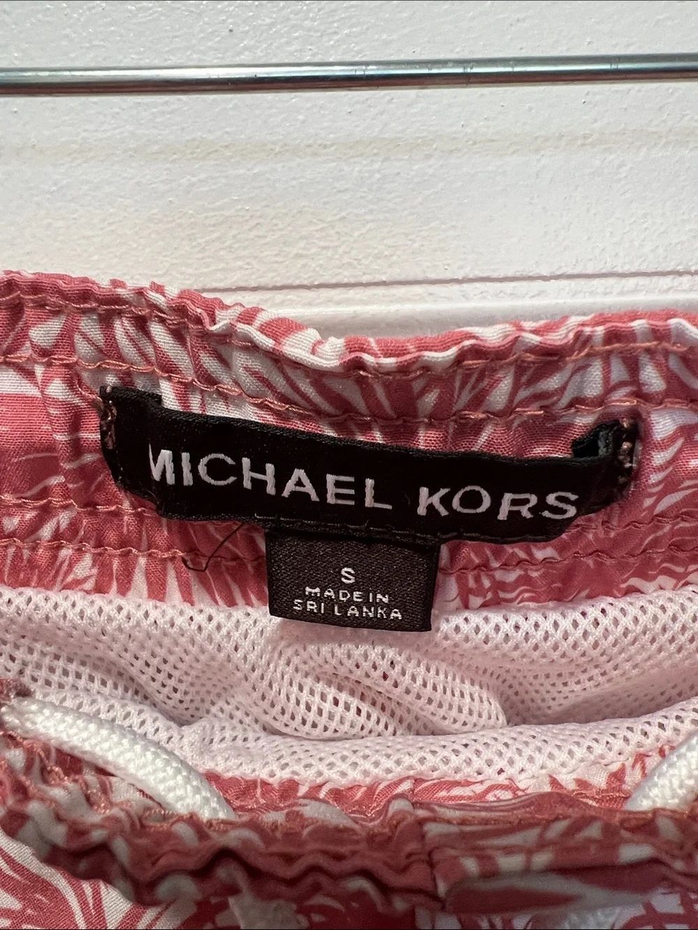 Michael Kors Coral-Pink Palm Print swimsuit set- size small